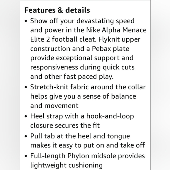 Nike men Alpha Menace Elite 2 football cleats - Picture 10 of 10